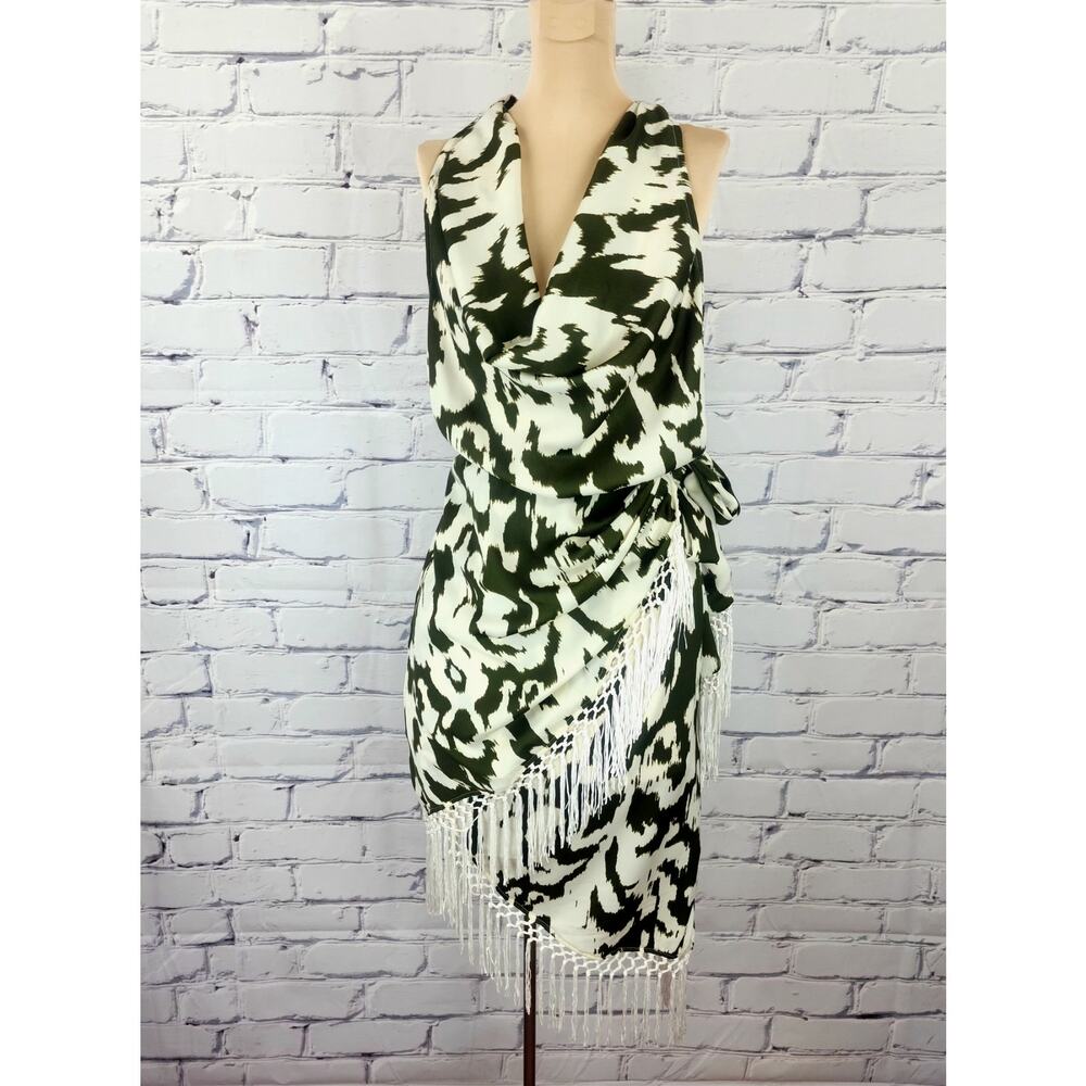 By Anthropologie Fringed Wrap Cover-Up Dress Womens S Tropical Coastal Chic - Picture 2 of 9